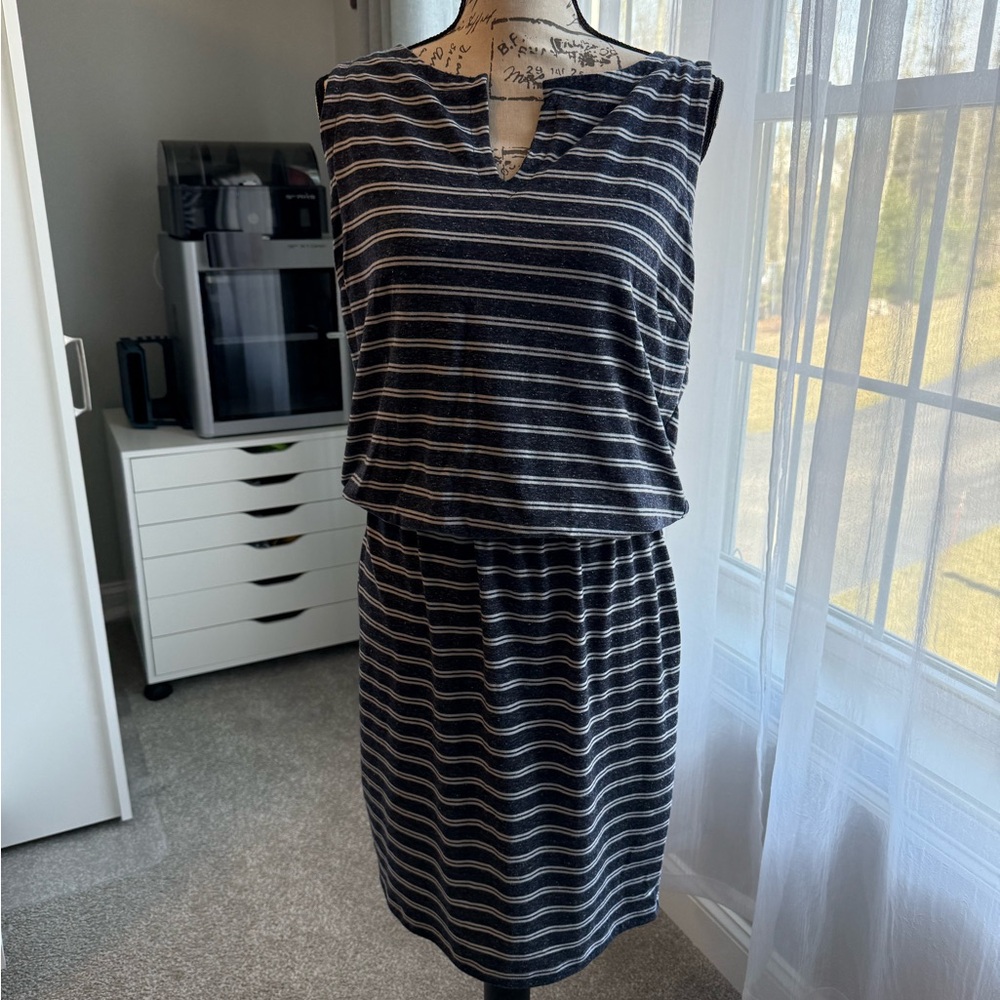 Striped Navy and White Athleta Women's Dress